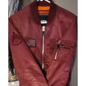 FBRK Boomer Military Sergeant Style Flag Patch Jacket Men Size Small